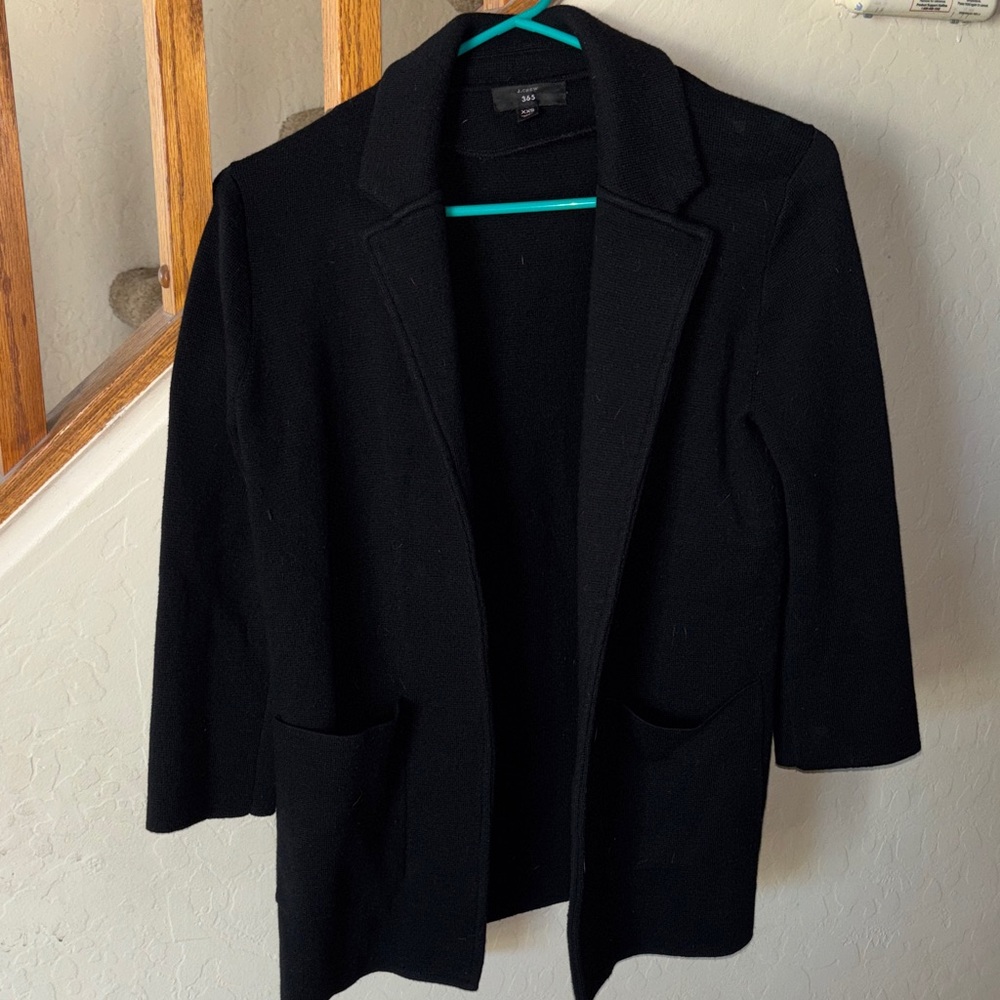 J. Crew Women's Black Blazer Merino wool blend Coat XXS